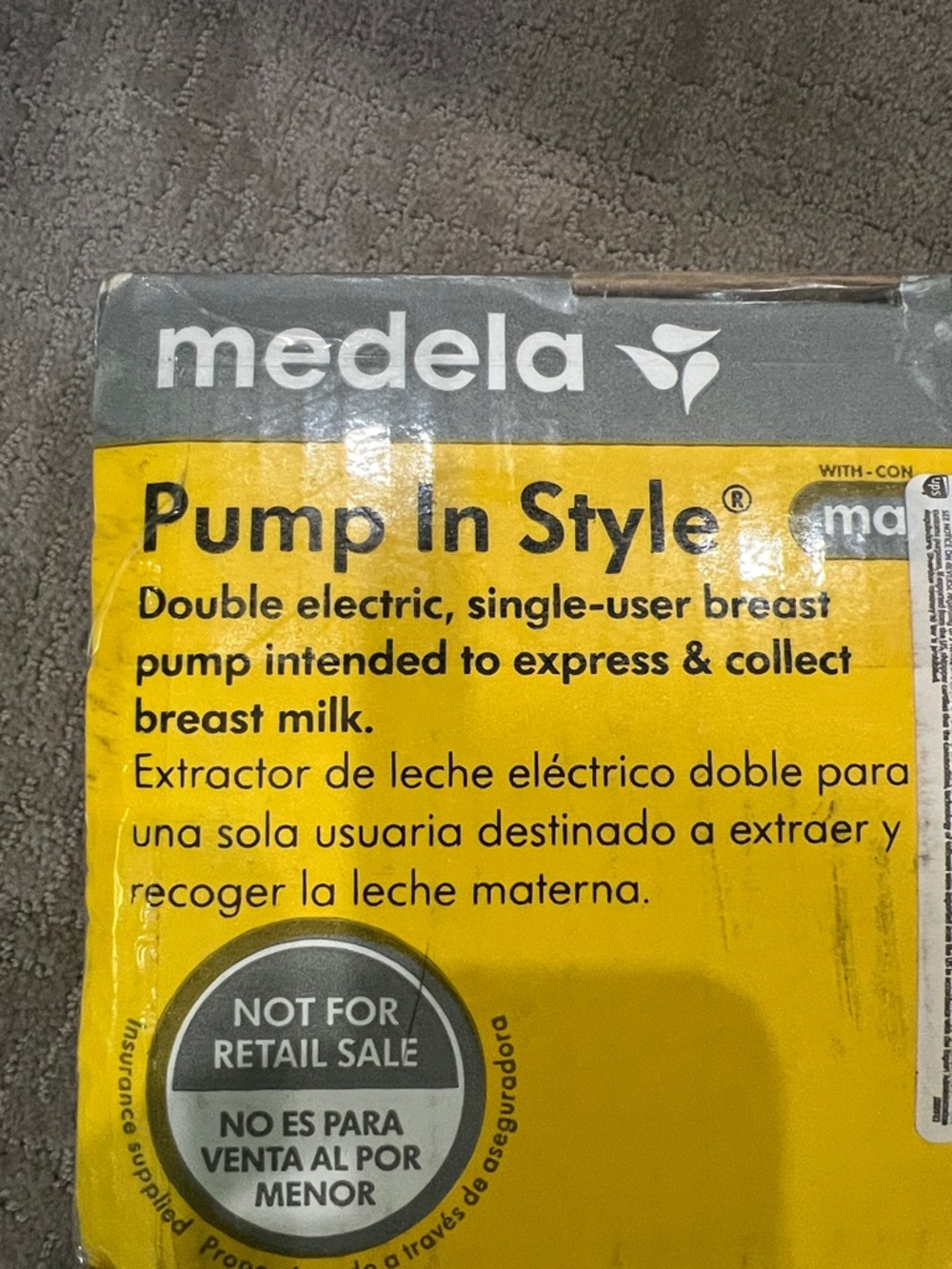 Medela Yellow and Gray Pump In Style Breast Pump Box